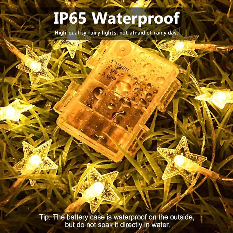Picture of Star String Lights 3m 10ft 20 LED Warm White Plug-in Fairy Lights Indoor Outdoor Decoration Party Wedding Christmas