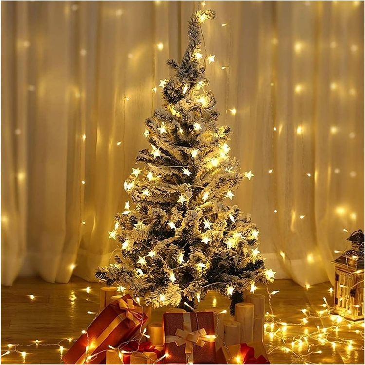 Picture of Star String Lights, 10ft/3M 20 LED Plug in String Lights Warm White Fairy Lights for Birthday/Christmas/Wedding/Party Indoor Outdoor Decoration