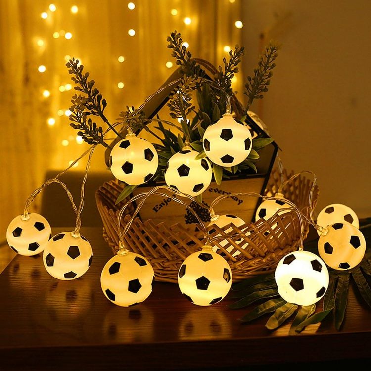 Picture of String Light 20LEDs Football Decoration -  Modern World Football Modeling Indoor Decor Lighting Warm Light 3M