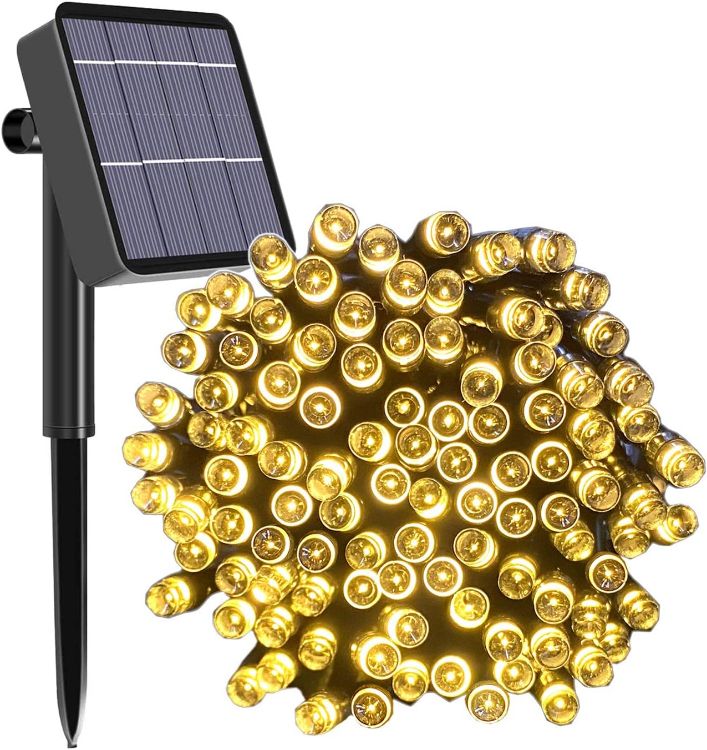 Picture of Solar String Lights Outdoor, 65ft 200 LED Solar Garden Fairy Lights Waterproof 8 Modes Solar Powered Decorative Lights 