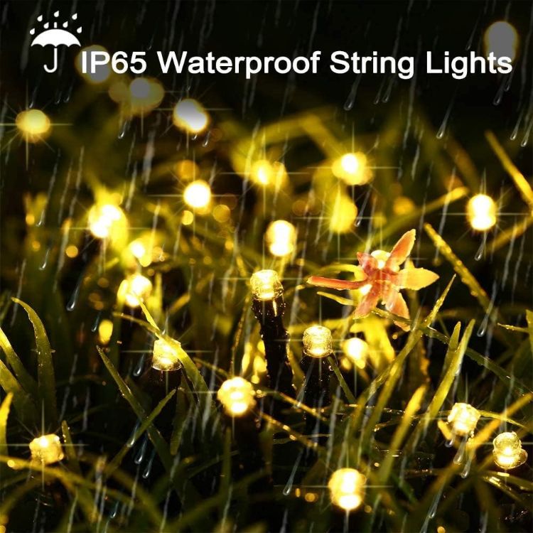 Eco-friendly solar LED string lights with 8 lighting modes