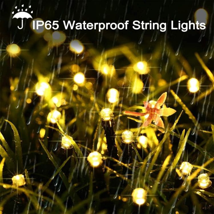 Picture of Solar String Lights Outdoor, 65ft 200 LED Solar Garden Fairy Lights Waterproof 8 Modes Solar Powered Decorative Lights 