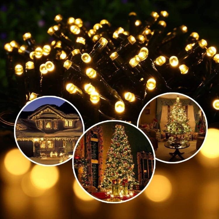 Remote control solar string lights for garden and patio