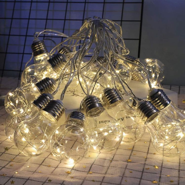 Picture of Holiday Decoration Led Light String Led Christmas Lights 20 Bulb G45 Globe Festoon Bulb with Copper Wire Fairy Light Battery Powered Party Ball String Lamps 