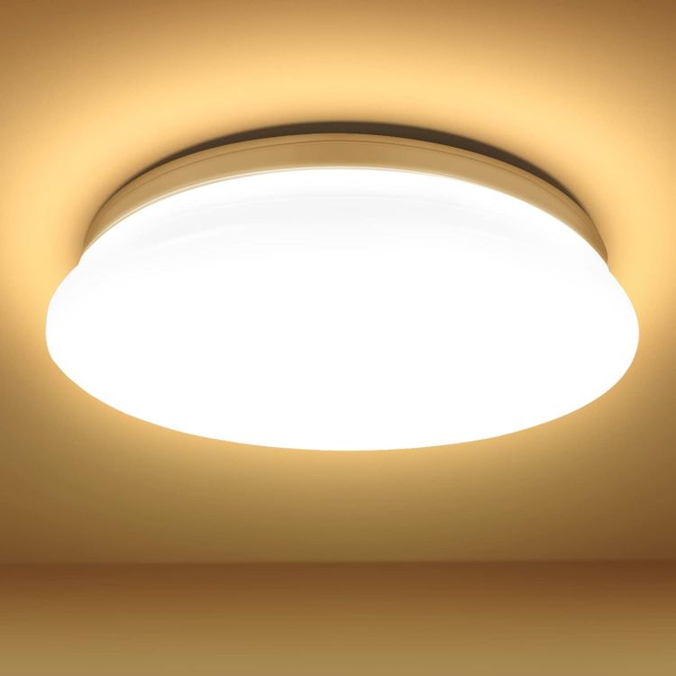 Picture of  LED Ceiling Light, 120W Equivalent, 18W 1850lm, 3000K Warm White, Flush Ceiling Lighting Fitting for Bedroom, Cloakroom, Porch