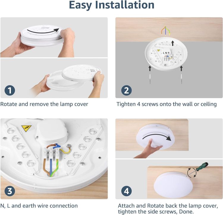 LED Flush Ceiling Light for Hallway, Office, or Garage