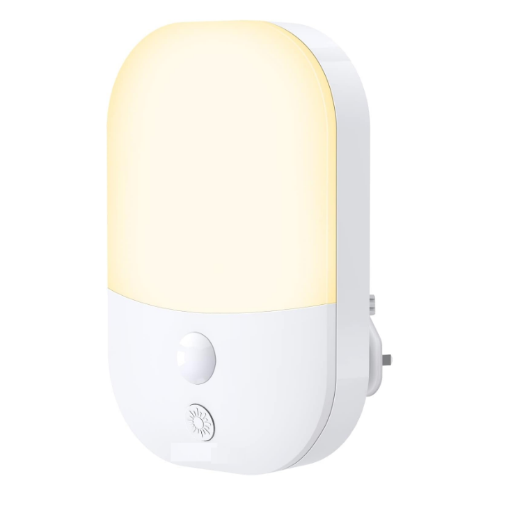 Picture of LED Night Light Plug in Walls with Dusk to Dawn Photocell Sensor, & Brightness Adjustable 2700K Warm White Lamp,  Auto Sensor Night Lighting 