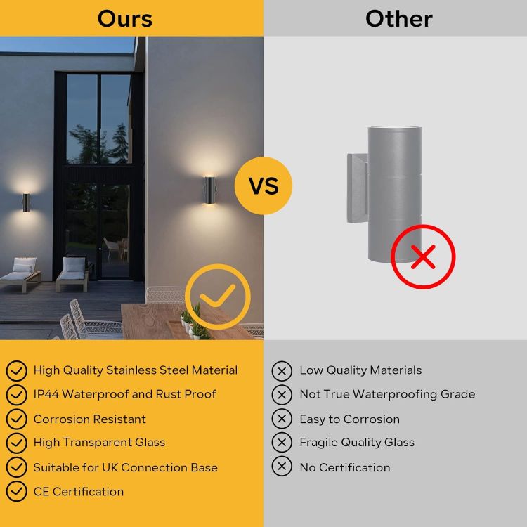 Durable black wall light with high-transparency glass shade