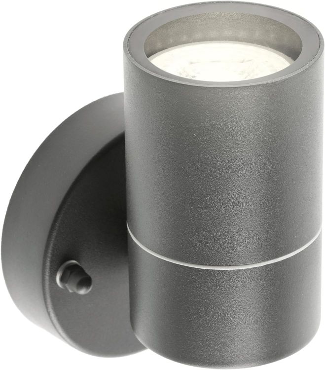 Picture of Modern Black Outdoor Down Wall Light – IP44 Waterproof Garden Lamp for Patio, Balcony & Entrance, GU10 Bulb Fitting