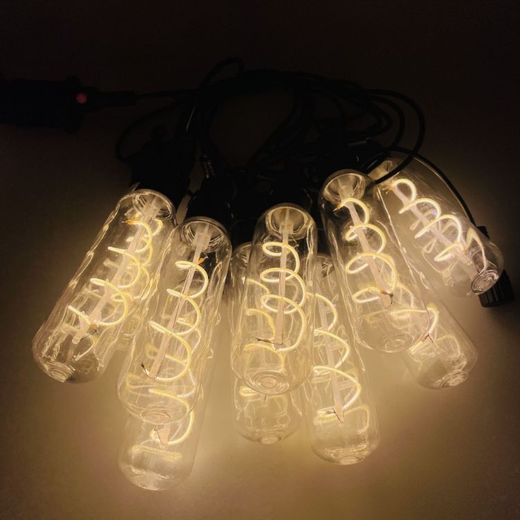 Picture of Outdoor Festoon String Lights, 10 Edison Bulbs Warm White 3000K, Connectable Hanging Decoration Lights for Garden, Party, Backyard, Wedding