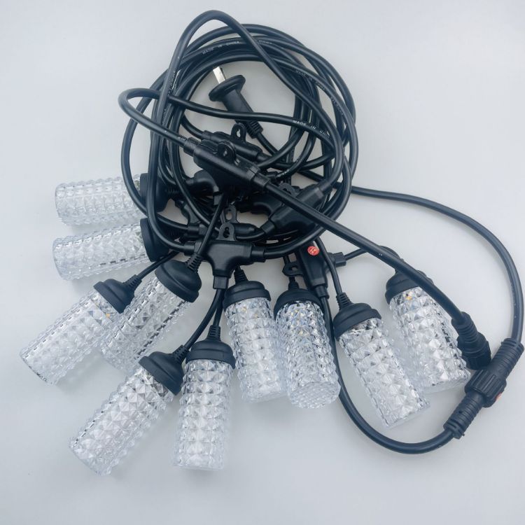 Picture of Outdoor Lights Mains Powered, 5meter LED S14 Garden Festoon String Lights with 10 LED Bulbs, Shatterproof Festoon Lights For Garden