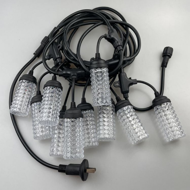 Picture of Outdoor Lights Mains Powered, 5meter LED S14 Garden Festoon String Lights with 10 LED Bulbs, Shatterproof Festoon Lights For Garden