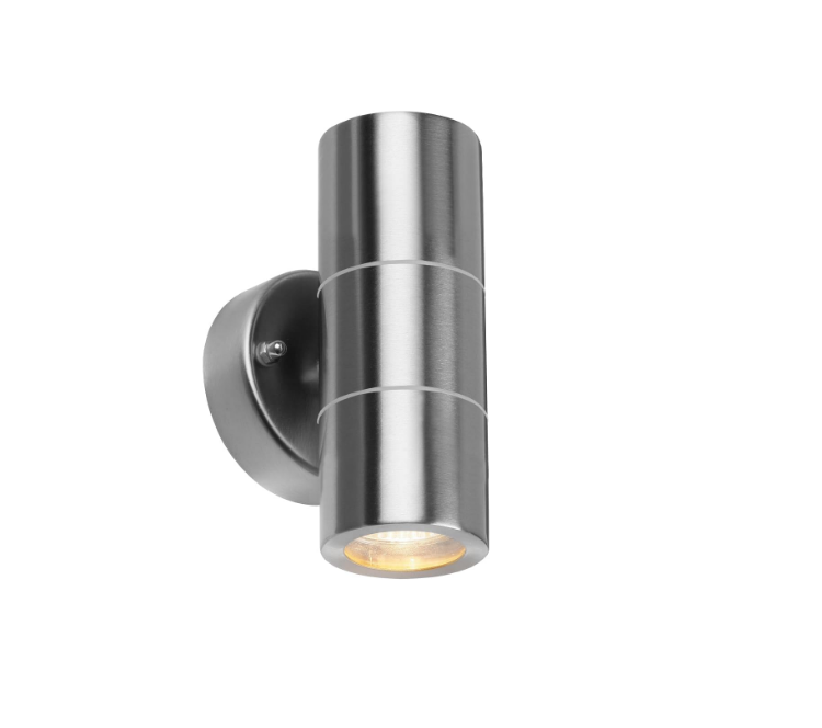 Picture of Modern Stainless Steel Up Down Wall Light IP65 Outdoor Up Down Mains Powered Wall Fixture for Garden, Pathway, Patio