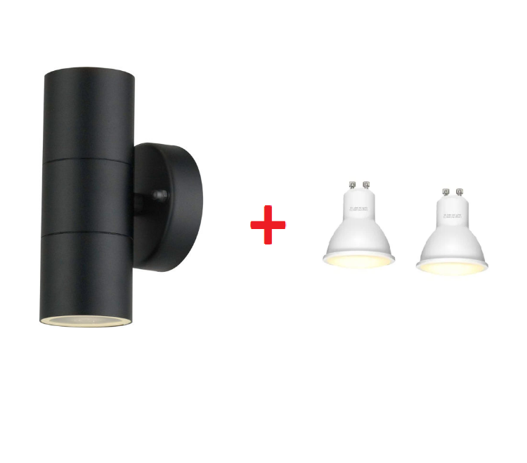 Upward and downward outdoor wall lamp for corridors and walkways