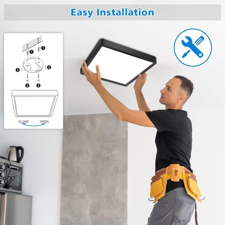 Picture of LED Ceiling Light,48W  100W Equivalent,6000K Cool White,Waterproof IP54,Flush Mount, Square Modern Ceiling