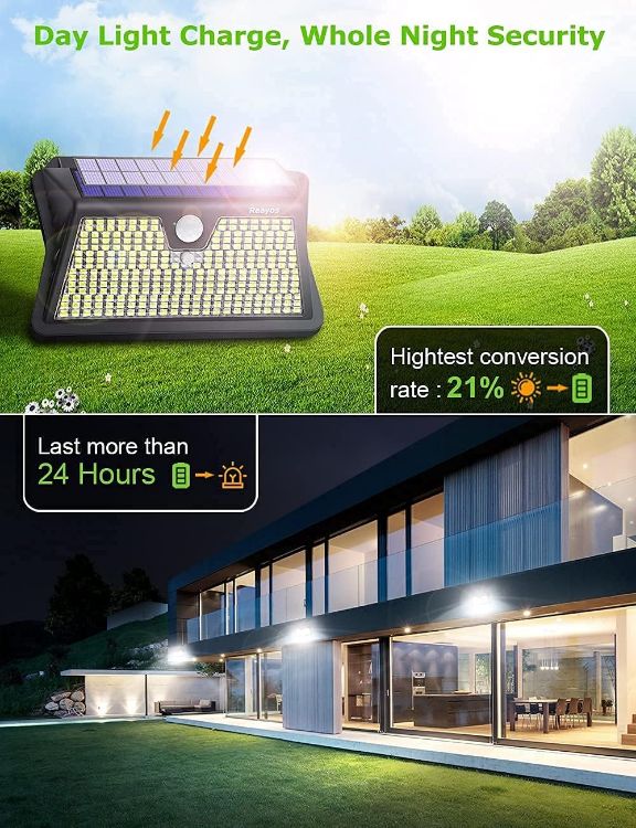 Picture of Solar Lights Outdoor, Upgraded Optics Lens Security Lights, PIR Motion Sensor, IP65 Waterproof Outside Powered Solar Wall Lights [2 Pack]