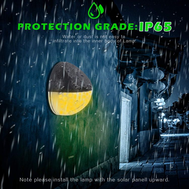 Picture of Outdoor Solar Fence Light – IP65 Waterproof, Wireless Wall Light, Warm White, 4 Pack