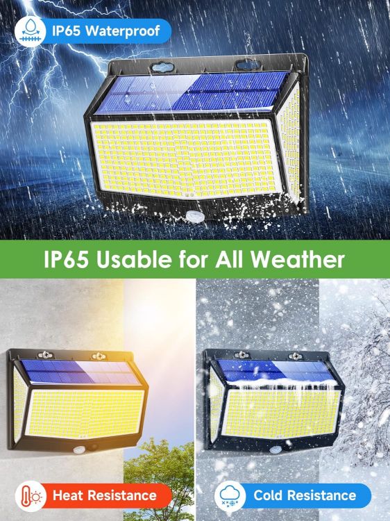 Picture of Solar Lights Outdoor, Solar Security Lights Outdoor Motion Sensor IP65,3 Modes+280° Wider Solar Fence Lights
