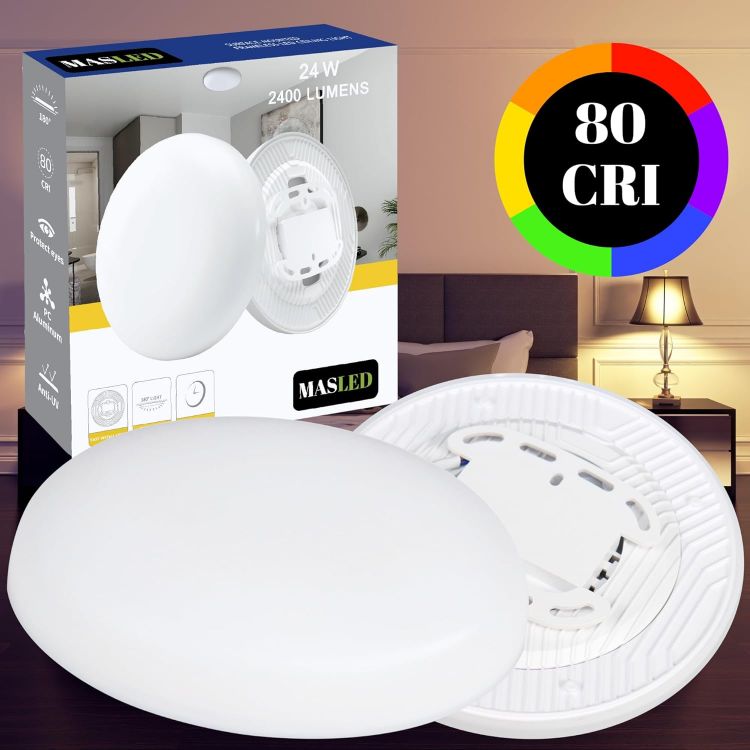 Picture of 24W Ultra-Slim Flush LED Ceiling Light | 4000K Natural White, Upto 20 SQM Coverage