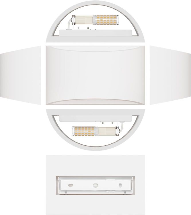 Modern white plaster LED wall light 7W warm white indoor sconce