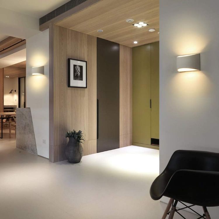 Decorative white LED wall light for hallway and staircase