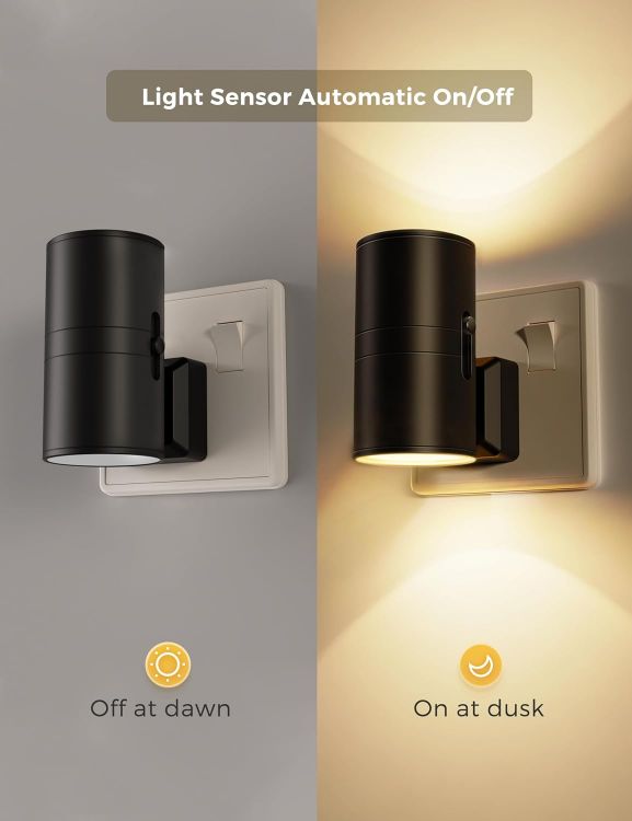 Picture of  Vintage Night Light with Dusk to Dawn Sensor, Adjustable Brightness 0-100LM, Warm White 3000K, Dimmable Night Light
