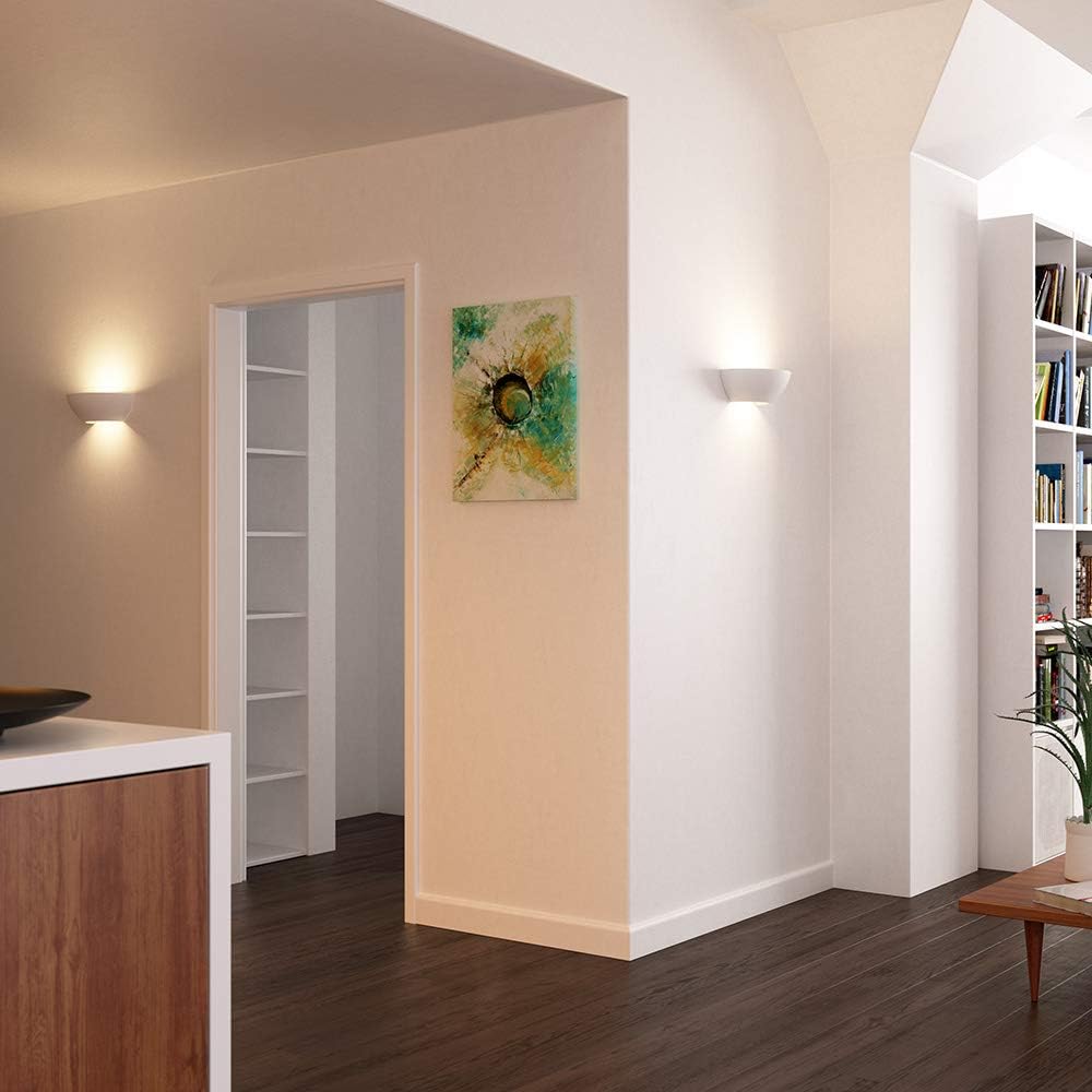 Half Moon Modern Up Down Gypsum Plaster Indoor Paintable Wall Washer ...