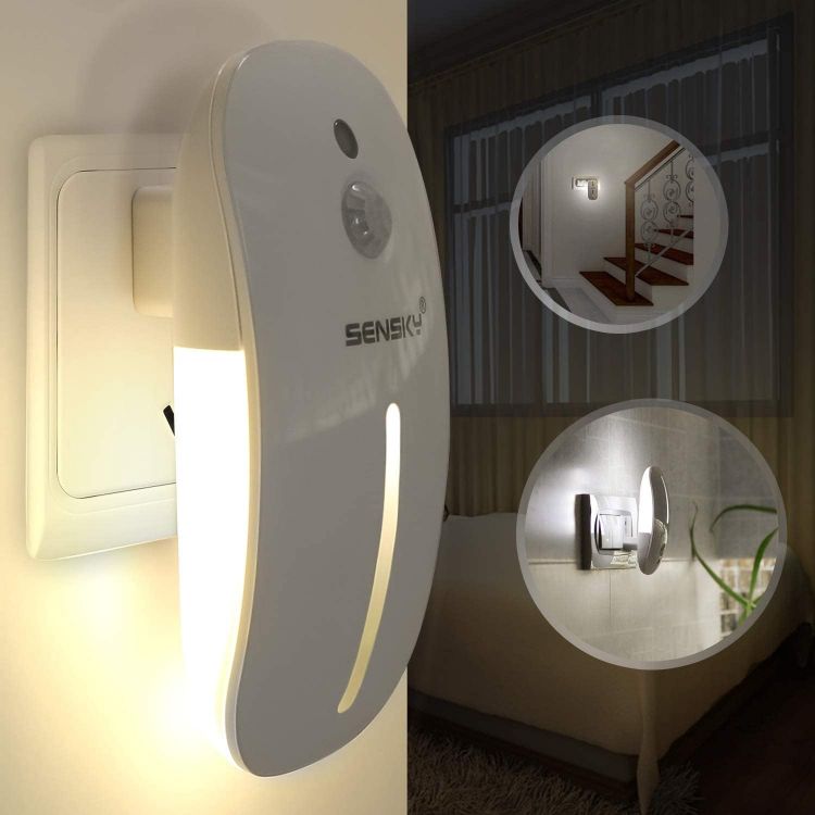 Picture of LED Motion Sensor Night Light – Touch Control, Plug-In Wall Light, Natural White, Dusk to Dawn