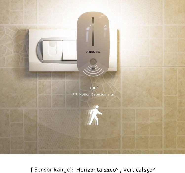 Picture of LED Motion Sensor Night Light – Touch Control, Plug-In Wall Light, Natural White, Dusk to Dawn