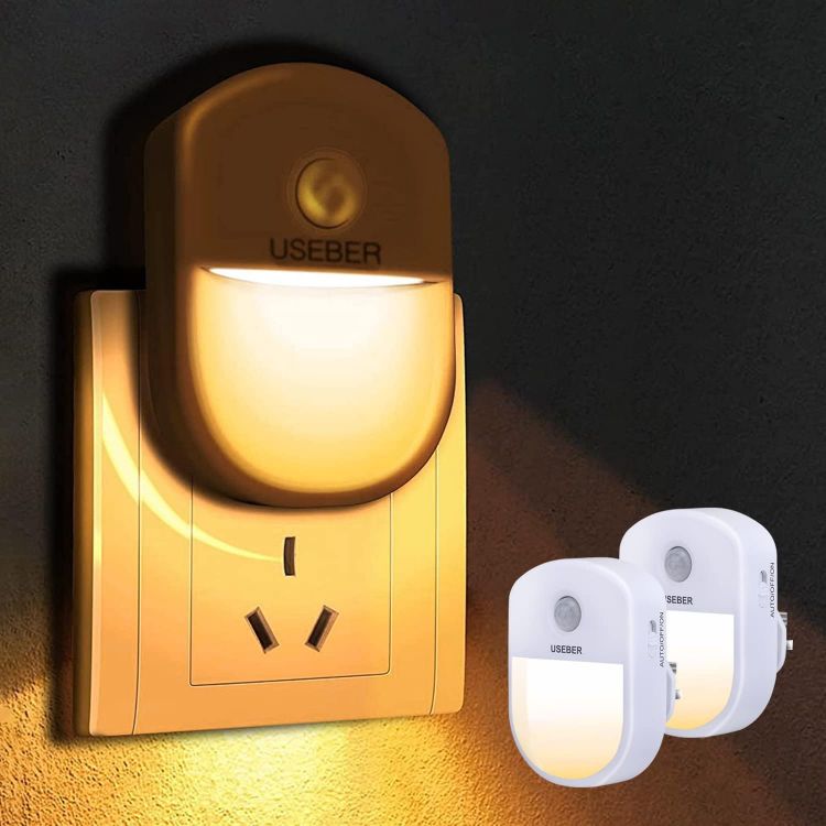 Picture of  LED Night Light, 2 Pack Motion Sensor Lights Indoor with 3 Modes (AUTO/ON/Off), Night Light Plug for bedroom, hallway, kitchen