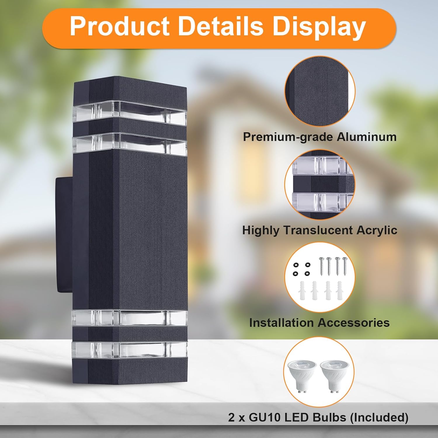 Outdoor Wall Lights Mains Powered Outside Up Down Lights