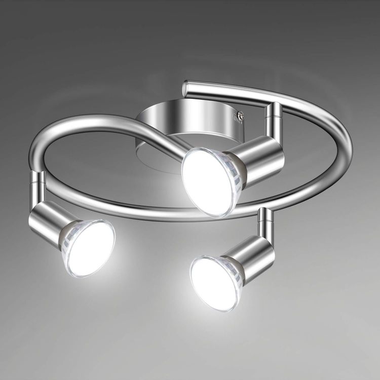 Picture of LED Ceiling Light Rotatable, 3 Way LED Ceiling Spotlight, Chrome & Swivelling Design, Including