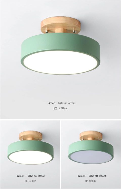 Picture of 12W LED Ceiling Light, Warm White Modern Wood Flush Mount Ceiling Light Fitting for Living Room Bedroom Kitchen Hallway