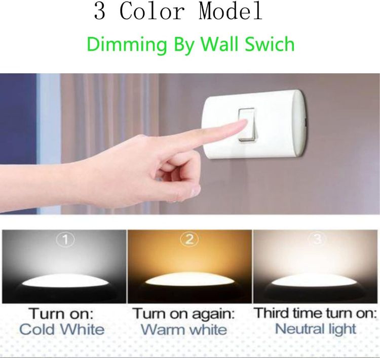 Picture of 12W LED Ceiling Light, Warm White Modern Wood Flush Mount Ceiling Light Fitting for Living Room Bedroom Kitchen Hallway