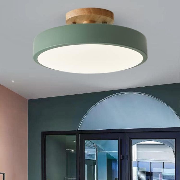 Modern wooden ceiling light with three adjustable color temperatures