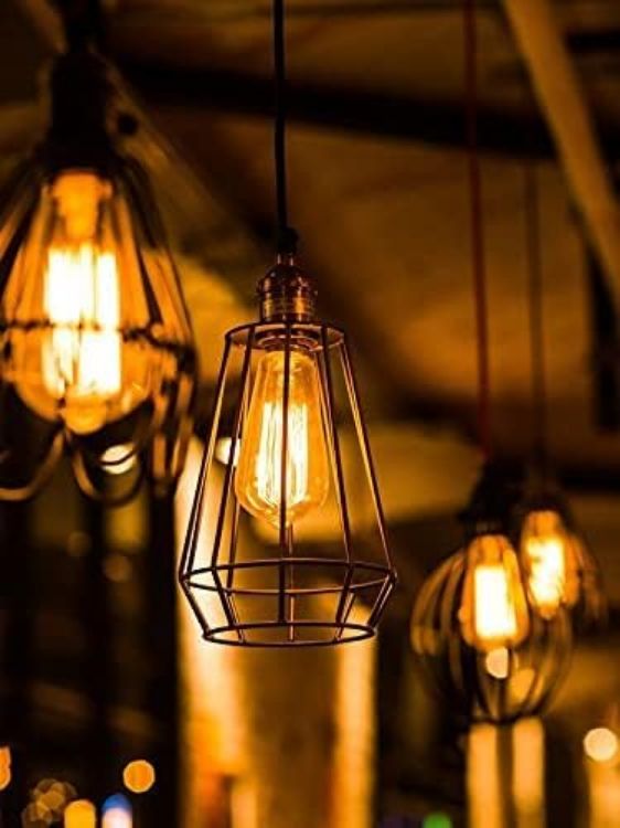 Picture of Vintage Light Bulbs with E27 Edison Screw Cap, Squirrel Cage Shaped Filament Bulb, 2700K Warm White Dimmable - pack of 6