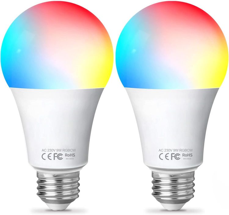 Picture of WiFi Smart Bulb E27, Alexa Light Bulb Dimmable Warm White Light and RGB Colour Changing Light Bulb, 9W