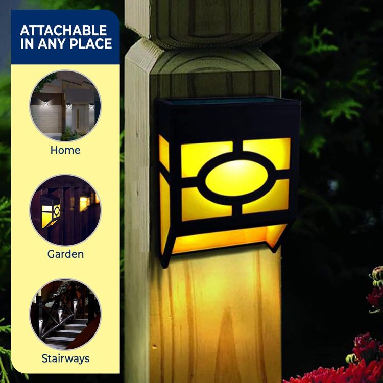 Picture of LED Outdoor Solar Wall Light – Waterproof, Fence Light, Energy Efficient, 8 Pack