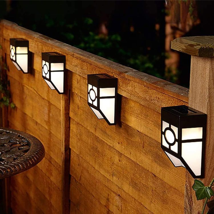 Picture of Solar Wall Lights Outdoor 8 Pack - Solar Fence Lights Outdoor Lighting - LED Waterproof Solar Garden Lights