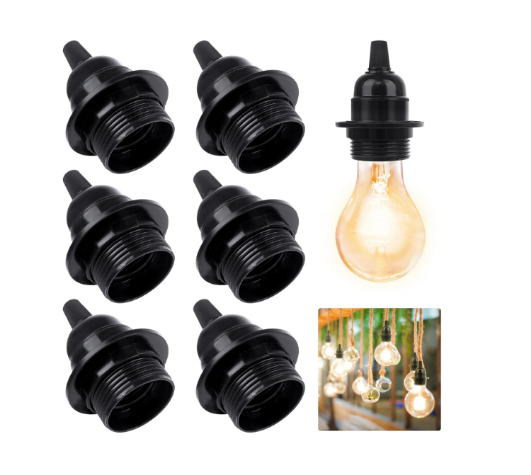 Picture of 7 PCS E27 Lamp Holder Vintage E27 Bulb Holder External Thread E27 Light Socket Holder DIY Pendant Light Fitting Socket 