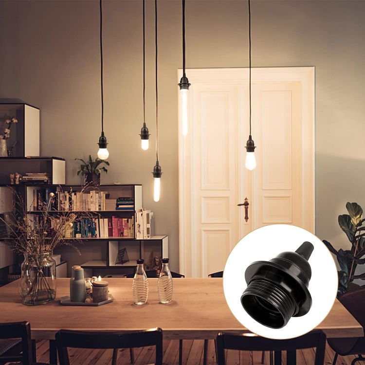 Picture of 7 PCS E27 Lamp Holder Vintage E27 Bulb Holder External Thread E27 Light Socket Holder DIY Pendant Light Fitting Socket 