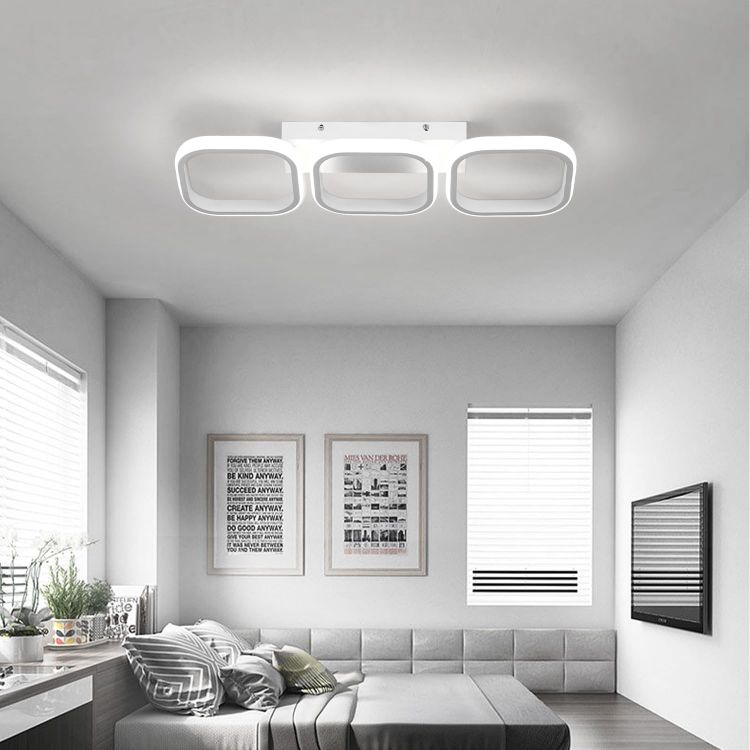 Picture of Ceiling Light 3 Rectangles LED Latest Cool White 6000k Simple White Aisle Light for Hallway Entrance Office Bedroom Kitchen Living Room (White)