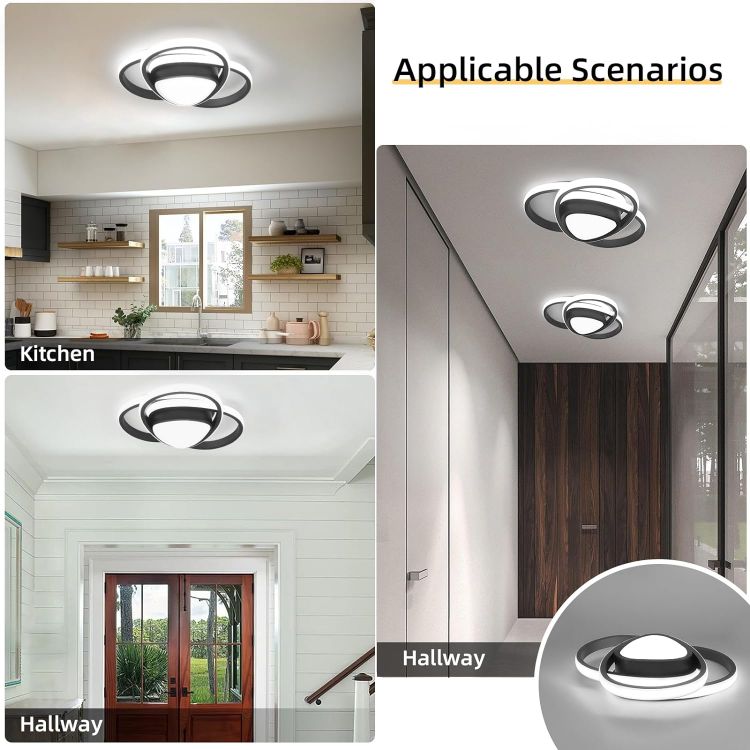 Picture of  LED Ceiling Lights, Small 3 Round Modern Ceiling Lighting Fixture, Elegant LED Ceiling Lamp for Aisle Bedroom Stairs Hallway Porch Kitchen Living Room