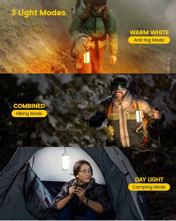 Picture of Survival Camping Lantern, 106LED with 5 Brightness, Up to 1200LM, 3 Modes & SOS, Rechargeable for 120hrs, IP68 Waterproof, Small & Light