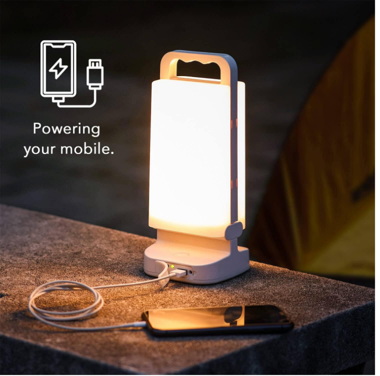 Picture of Solar Camping Lights Rechargeable Lantern 4400mAh 80 hrs Battery Life for Tent, Emergency Outages, LED Dimmable Lamp Indoor/Outdoor Use