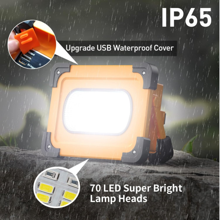 Picture of 80W Rechargeable LED Solar Light – IP65 Waterproof, 4 Modes, USB & Solar Charging, Security Light