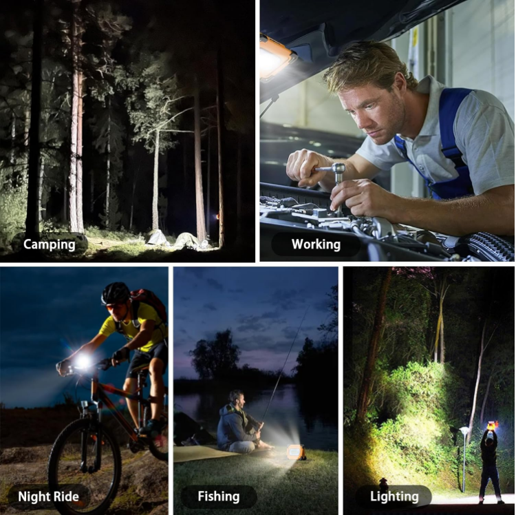 Picture of 80W Rechargeable LED Solar Light – IP65 Waterproof, 4 Modes, USB & Solar Charging, Security Light