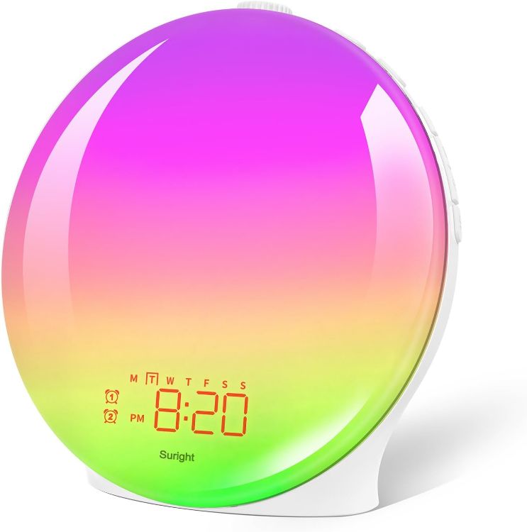 Picture of Wake Up Light Sunrise Alarm Clock for Heavy Sleepers & Kids, Fullscreen Alarm with Sunrise/Sunset Simulation, Dual Alarms, Snooze