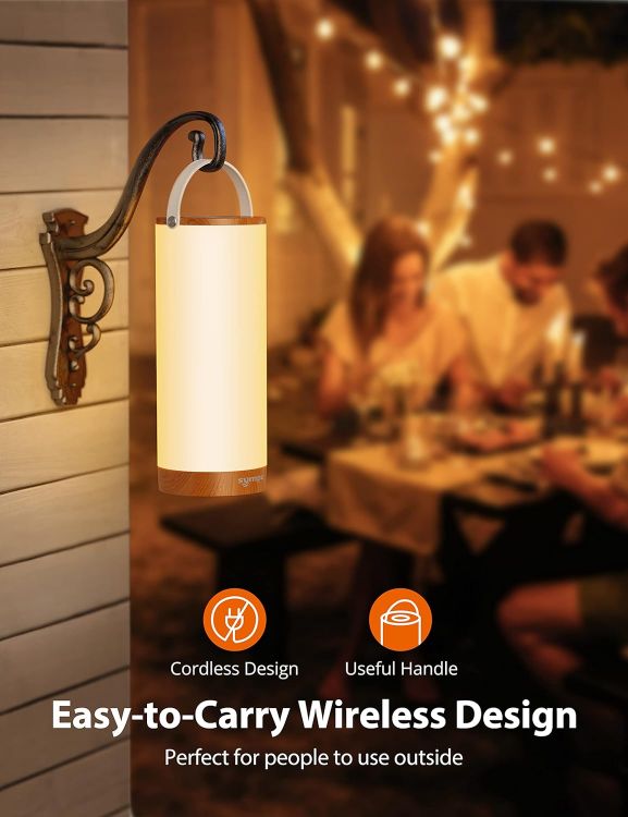 Picture of Table Lamp, Bedside Lamps with RGB Mode, Touch Control & Memory Function, Outdoor Lanterns for Party Outside Garden Bedroom Living Room