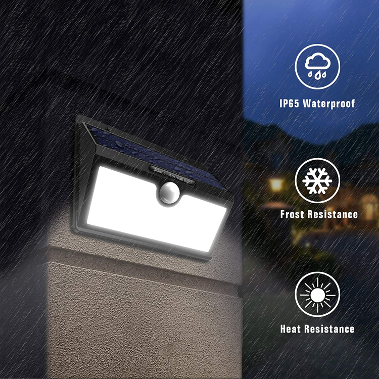 Picture of Solar Powered Outdoor Wall Lights, 78 LED Solar Lights For the Wall, Waterproof Solar Exterior Lights Wall With 3 Modes 